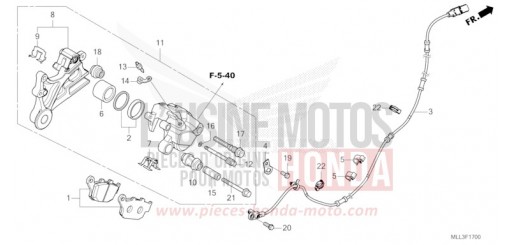 ETRIER DE FREIN ARRIERE CB1000SPS de 2025
